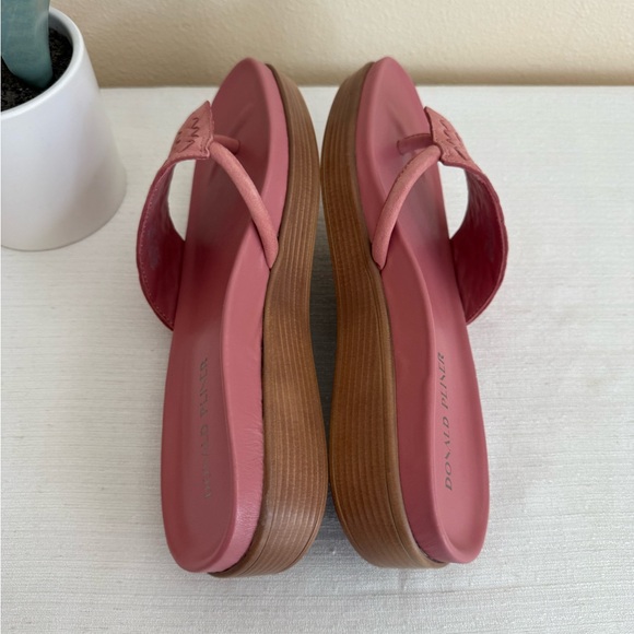 New Donald Pliner Mauve Pink Woven Leather Slide Sandals - Picture 10 of 13